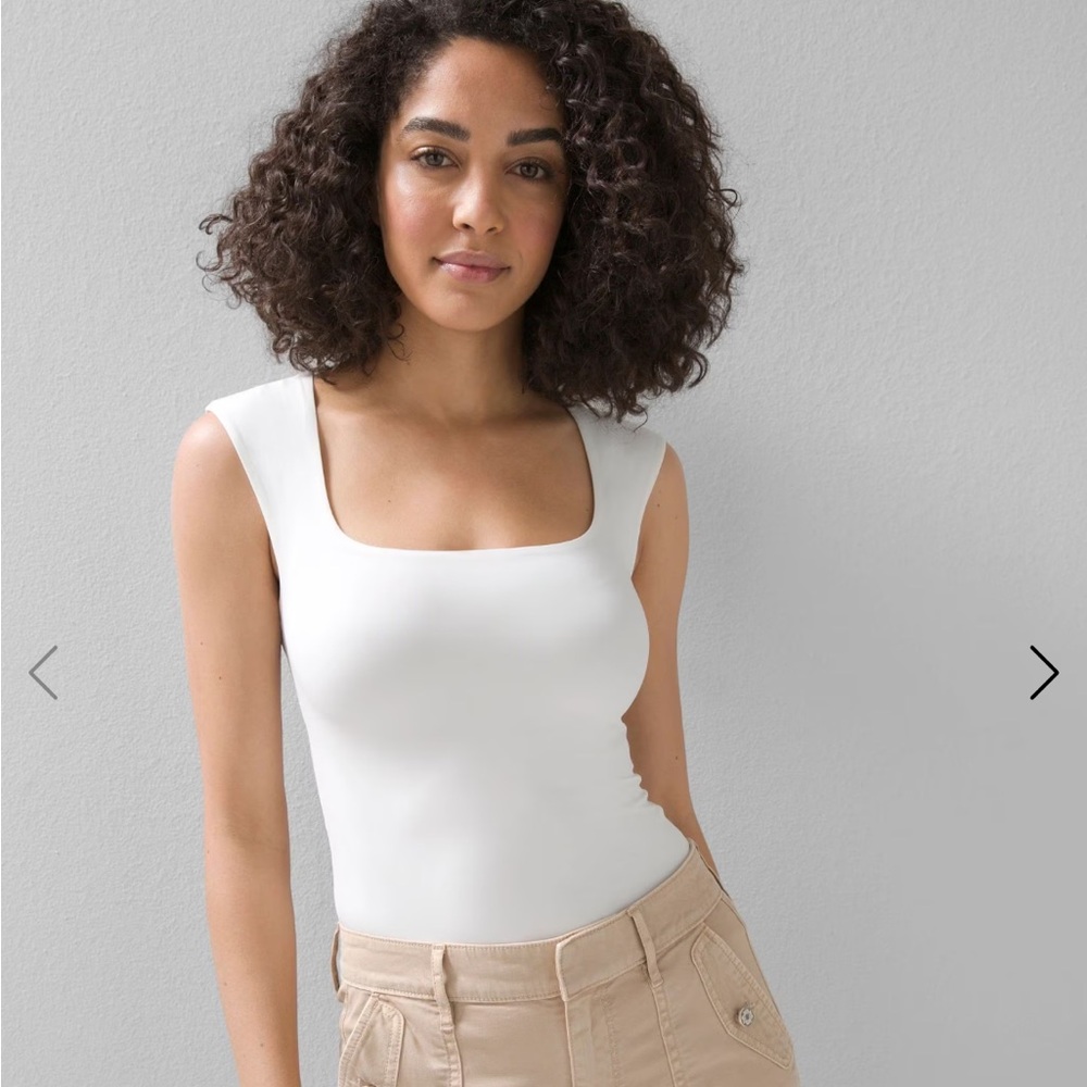 WHBM FORME Square-Neck Cap-Sleeve Top size XS NWT